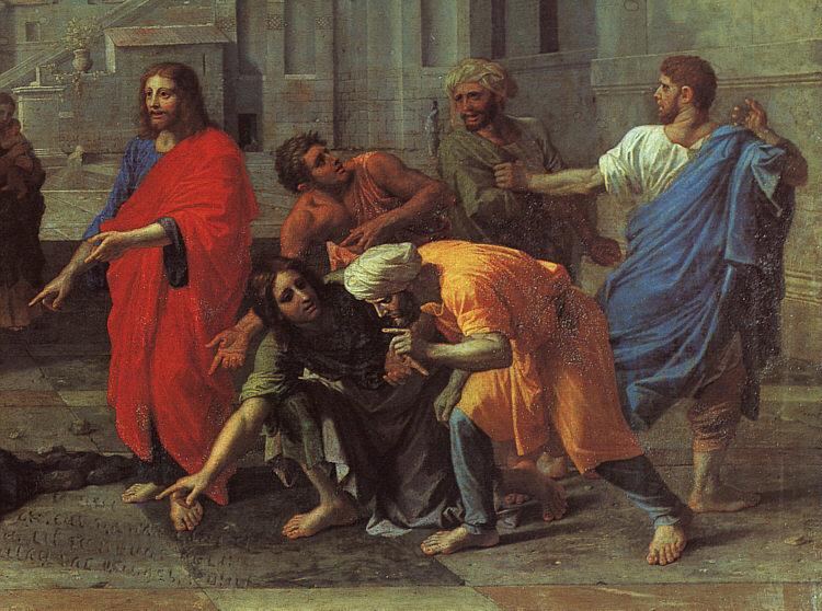 Nicolas Poussin Christ and the Woman Taken in Adultery Detail oil painting image